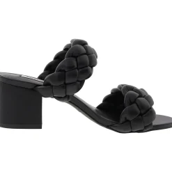 Ideals Braided Faux Leather Block Heel