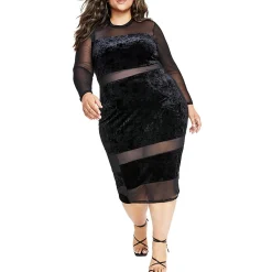 Illusion Velvet Cocktail And Party Dress