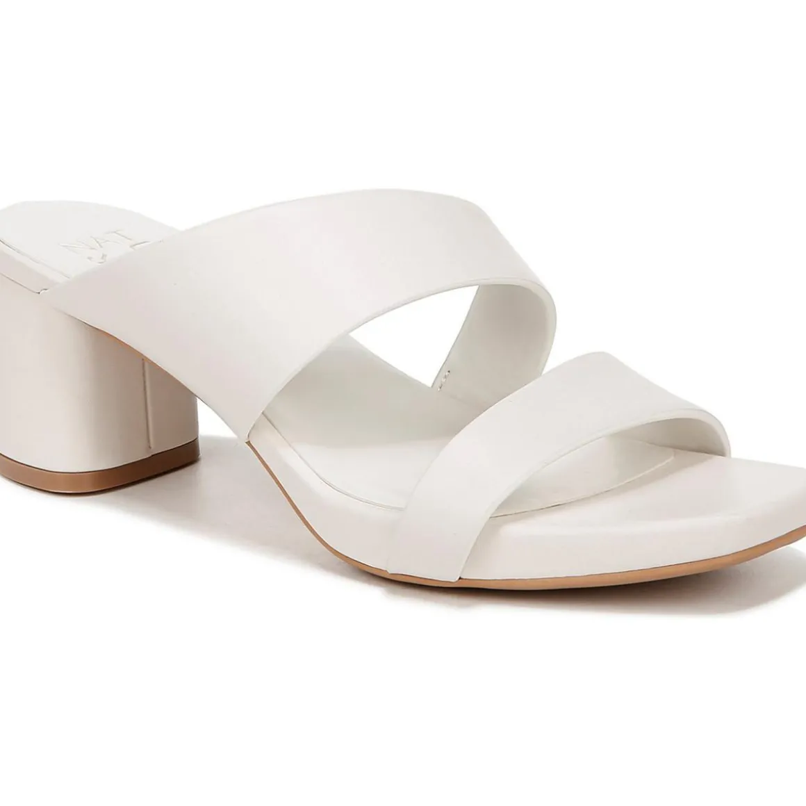 Inez Leather Square Toe Block Heel