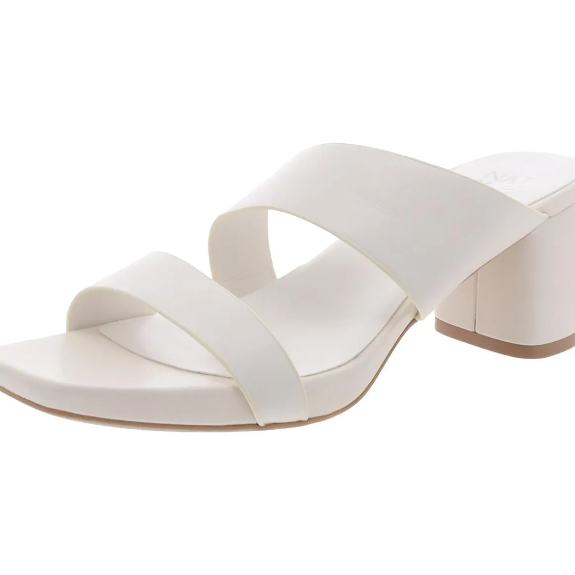 Inez Leather Square Toe Block Heel