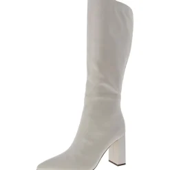 IslahWC Faux Leather Block Heel Knee-High Boots