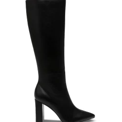 IslahWC Faux Leather Block Heel Knee-High Boots