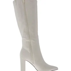 IslahWC Faux Leather Block Heel Knee-High Boots