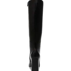 IslahWC Faux Leather Block Heel Knee-High Boots