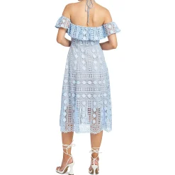 Janelle Crochet Ruffled Midi Dress