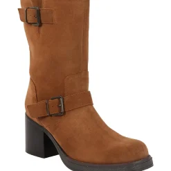 Janice Leather Solid Mid-Calf Boots
