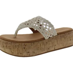 Jaslene Macrame Slip On Flatform Sandals