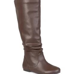 Jayne Faux Leather Wide Calf Knee-High Boots