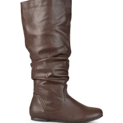 Jayne Faux Leather Wide Calf Knee-High Boots