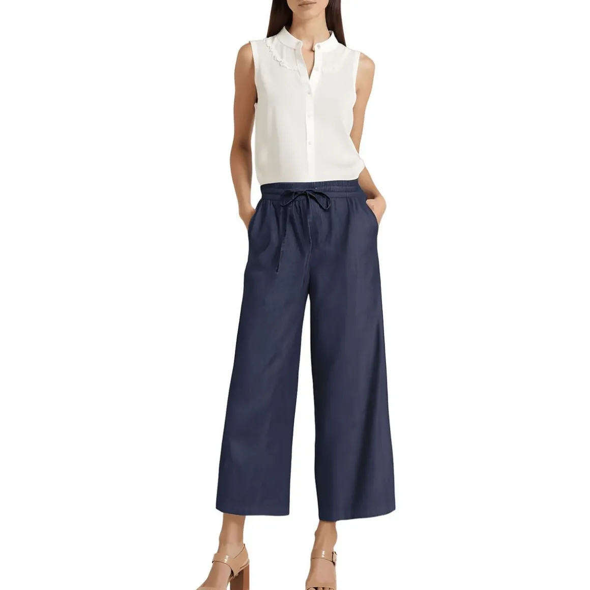 Jayne Pocket Cotton Wide Leg Pants