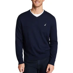 Jersey Solid V-Neck Sweater