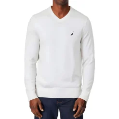 Jersey Solid V-Neck Sweater