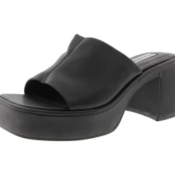 Jessie Solid Faux Leather Block Heel