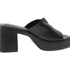 Jessie Solid Faux Leather Block Heel