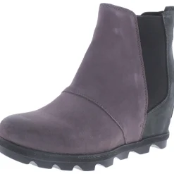 Joan Of Artic Suede Ankle Wedge Boots