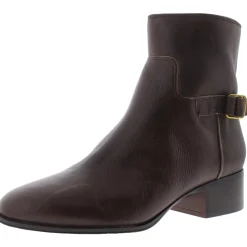 Joanne Leather Western Ankle Boots