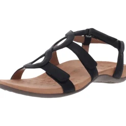 Jodie Faux Leather Ankle Strap Footbed Sandals