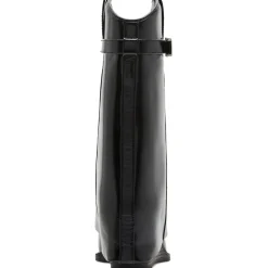 Joe Buckle Faux Leather Wedge Boots