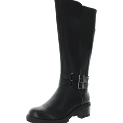 Jonah Buckle Faux Leather Knee-High Boots