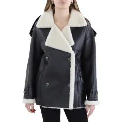 Jordan Shearling Lined Double-Breasted Leather Jacket