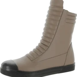 Journey Leather Ribbed Ankle Boots