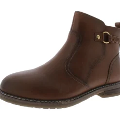 Jules Leather Almond Toe Ankle Boots