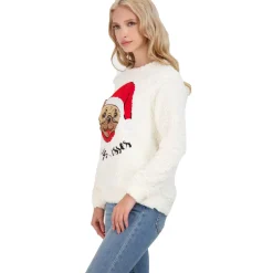 Junior Size Embroidered Ugly Christmas Sweater