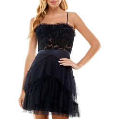 Juniors Velvet Fit & Flare Dress
