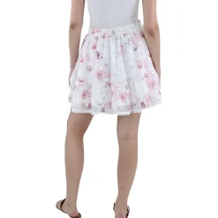 Juniors Chiffon Floral A-Line Skirt