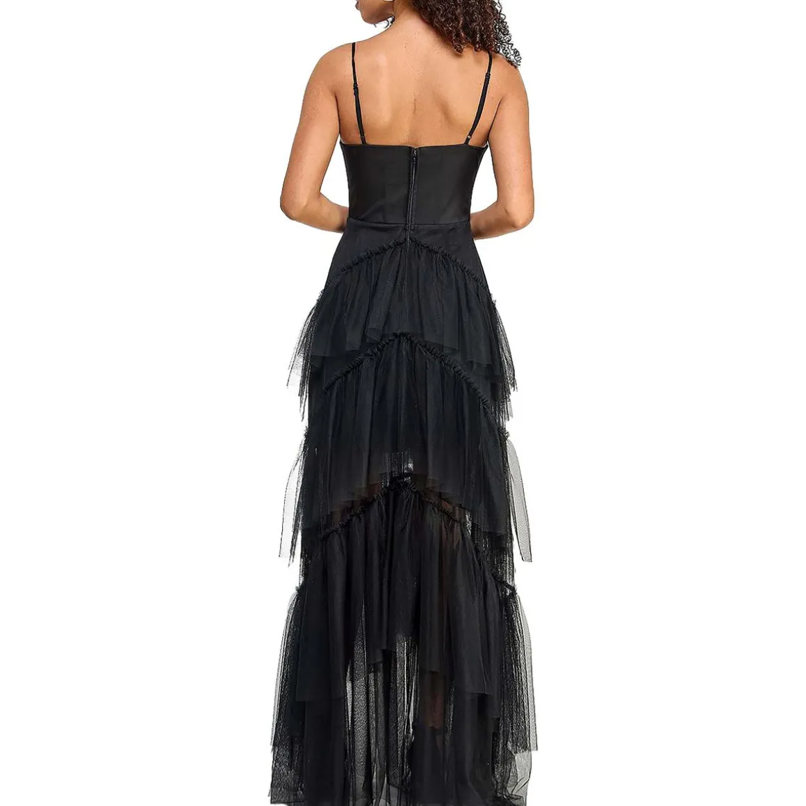 Juniors Corset Tiered Evening Dress