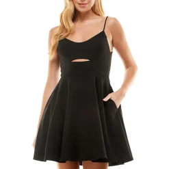 Juniors Crepe Fit & Flare Dress