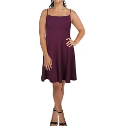 Juniors Crepe Lace Back Fit & Flare Dress