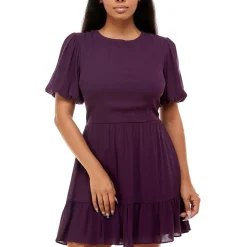 Juniors Cut-Out Smocked Fit & Flare Dress