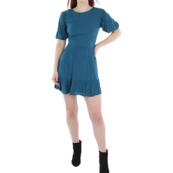 Juniors Cut-Out Smocked Fit & Flare Dress