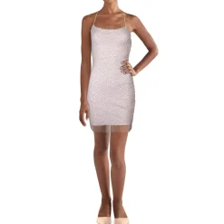 Juniors Embellished Mesh Cocktail And Party Dress