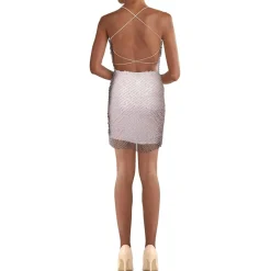 Juniors Embellished Mesh Cocktail And Party Dress