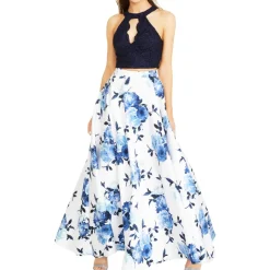 Juniors Floral Flyaway Two Piece Dress