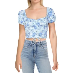 Juniors Floral Off-The-Shoulder Cropped