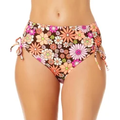 Juniors Floral Print High Waist Swim Bottom Separates
