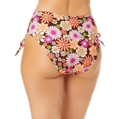 Juniors Floral Print High Waist Swim Bottom Separates
