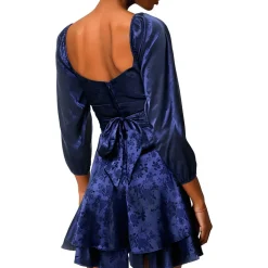 Juniors Floral Print Satin Babydoll Dress