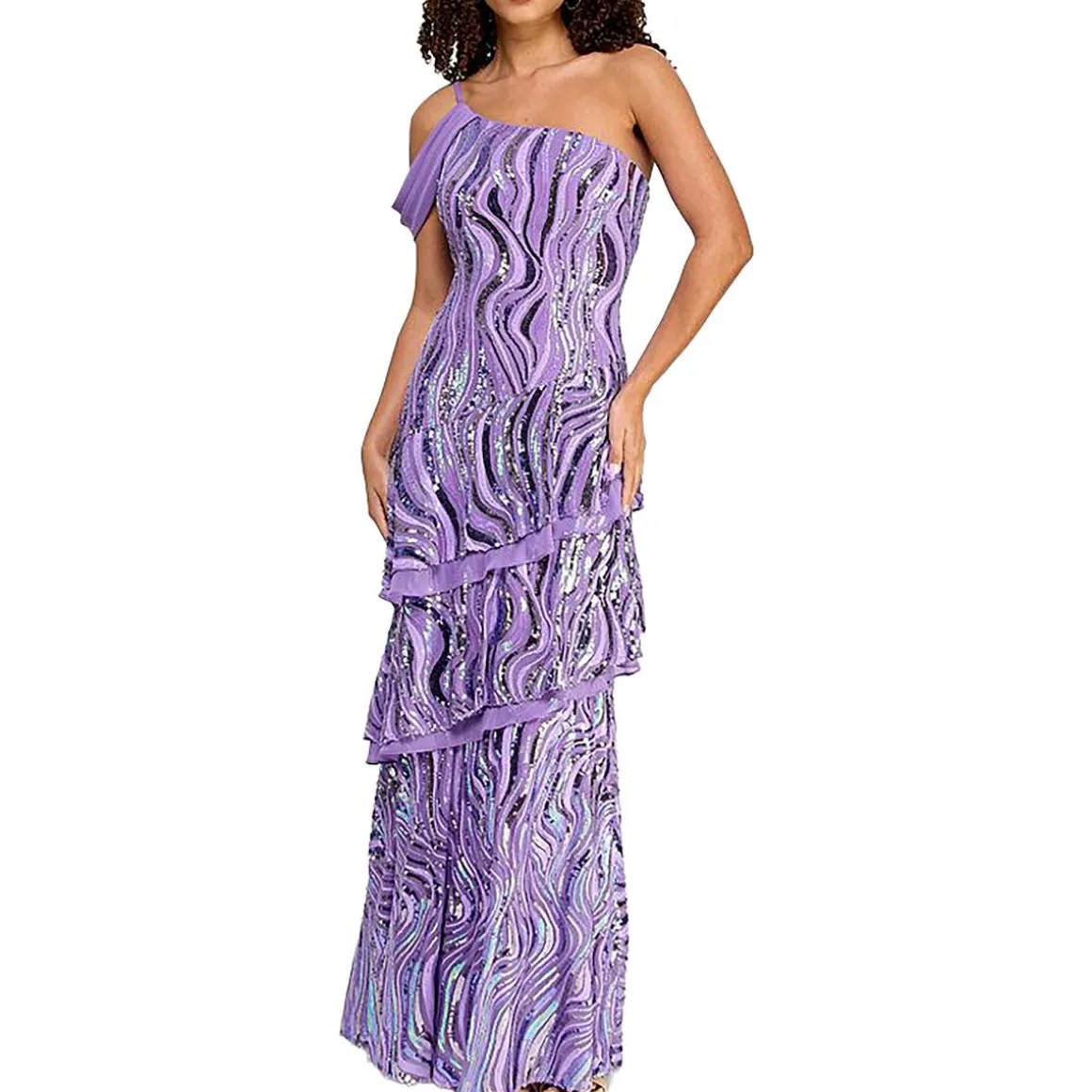 Juniors Full Lngth Tiered Evening Dress