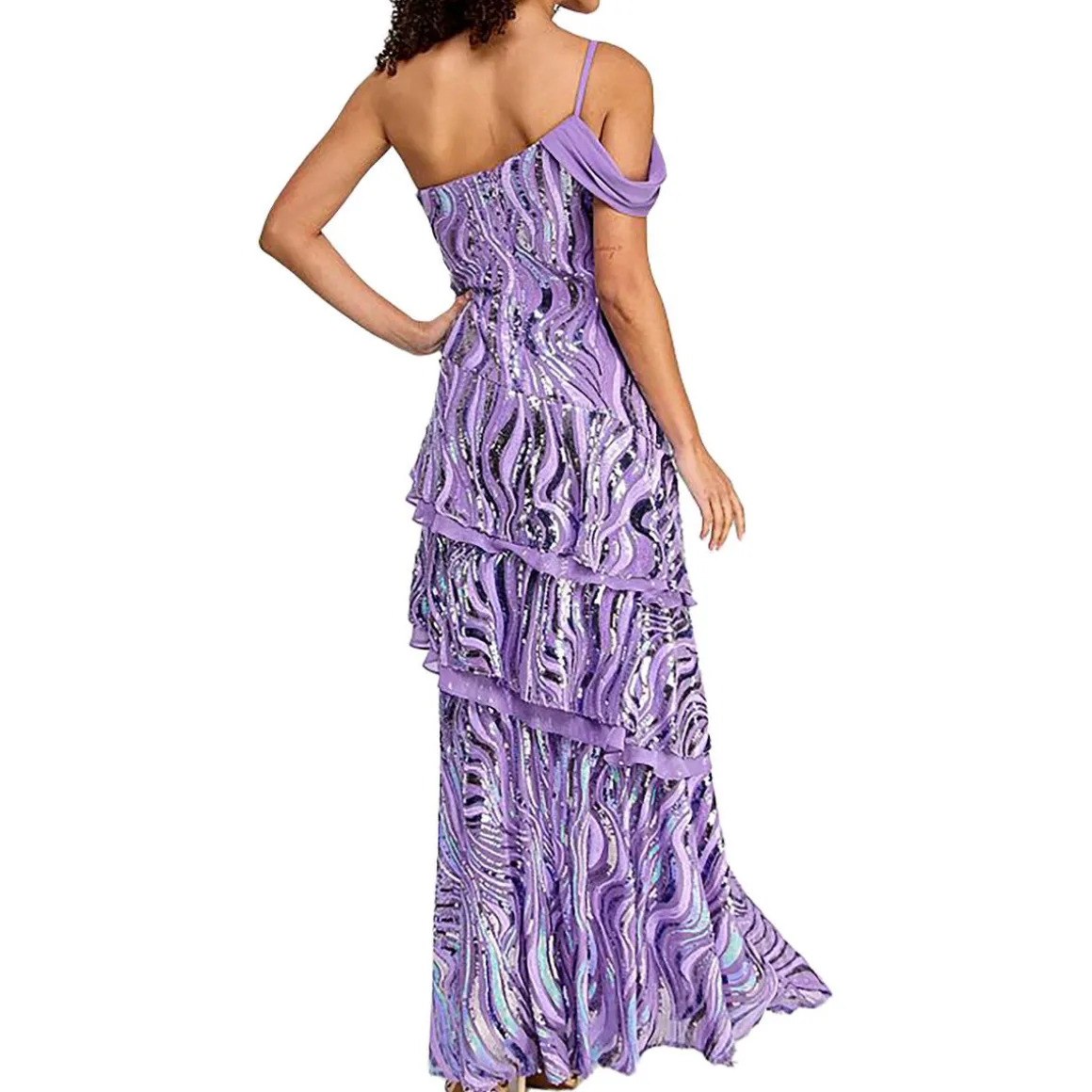 Juniors Full Lngth Tiered Evening Dress