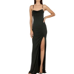 Juniors Glitter Cowl Neck Evening Dress