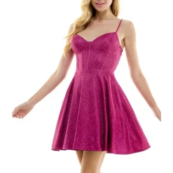 Juniors Glitter Mini Fit & Flare Dress