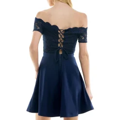 Juniors Glitter Mini Fit & Flare Dress