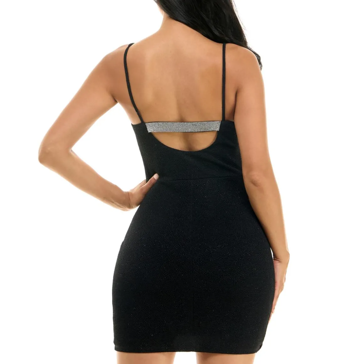 Juniors Glitter Rhinestone Bodycon Dress