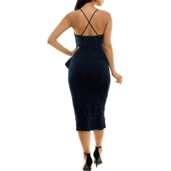 Juniors Glitter Ruffled Midi Dress