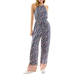 Juniors Halter Wide Leg Jumpsuit