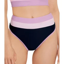 Juniors High Waist Contrast Trim Swim Bottom Separates